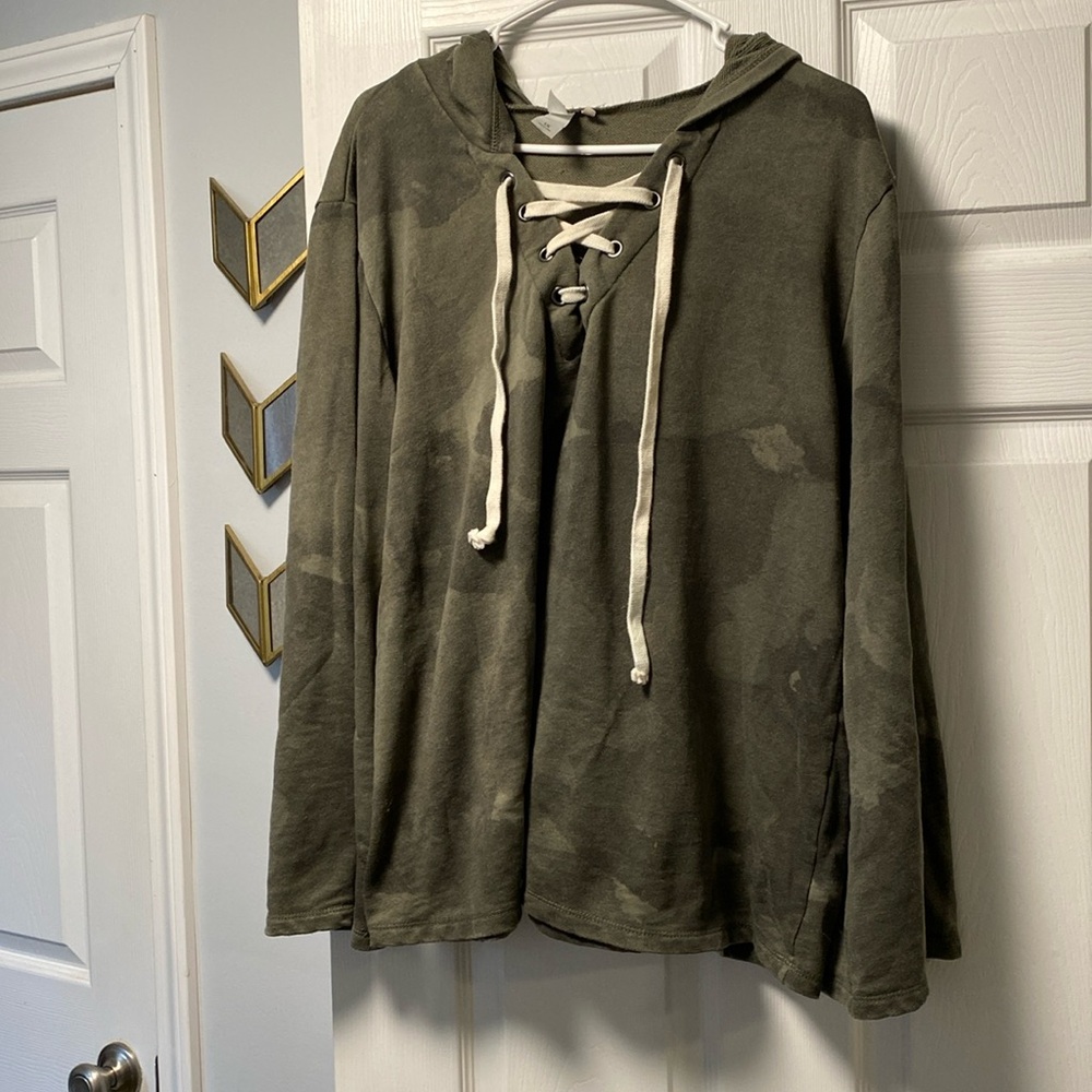 Bell Sleeves Camo Sweatshirt